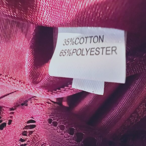 Lace Red/Maroon Off Shoulder Mini Dress-Size Large-Lined-Lightweight-Casual-NWOT - Picture 15 of 16